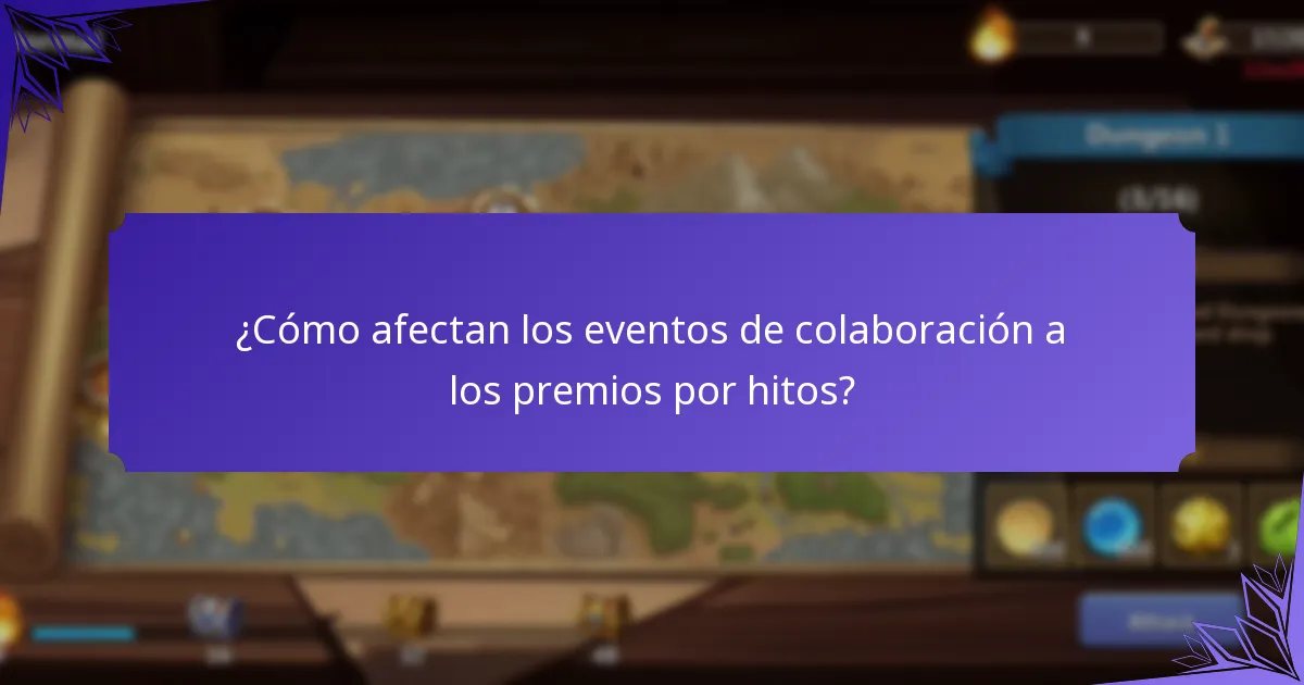 ¿Cómo afectan los eventos de colaboración a los premios por hitos?