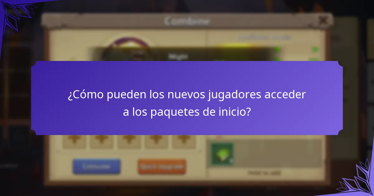 ¿Cómo pueden los nuevos jugadores acceder a los paquetes de inicio?
