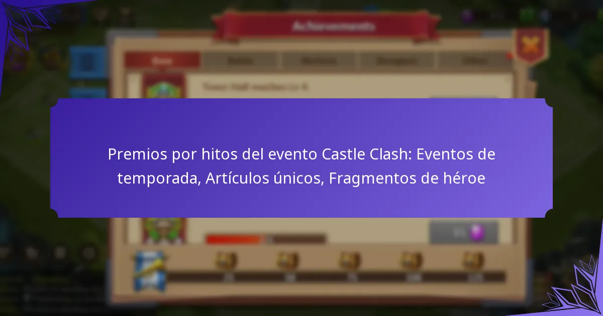 Premios por hitos del evento Castle Clash: Eventos de temporada, Artículos únicos, Fragmentos de héroe