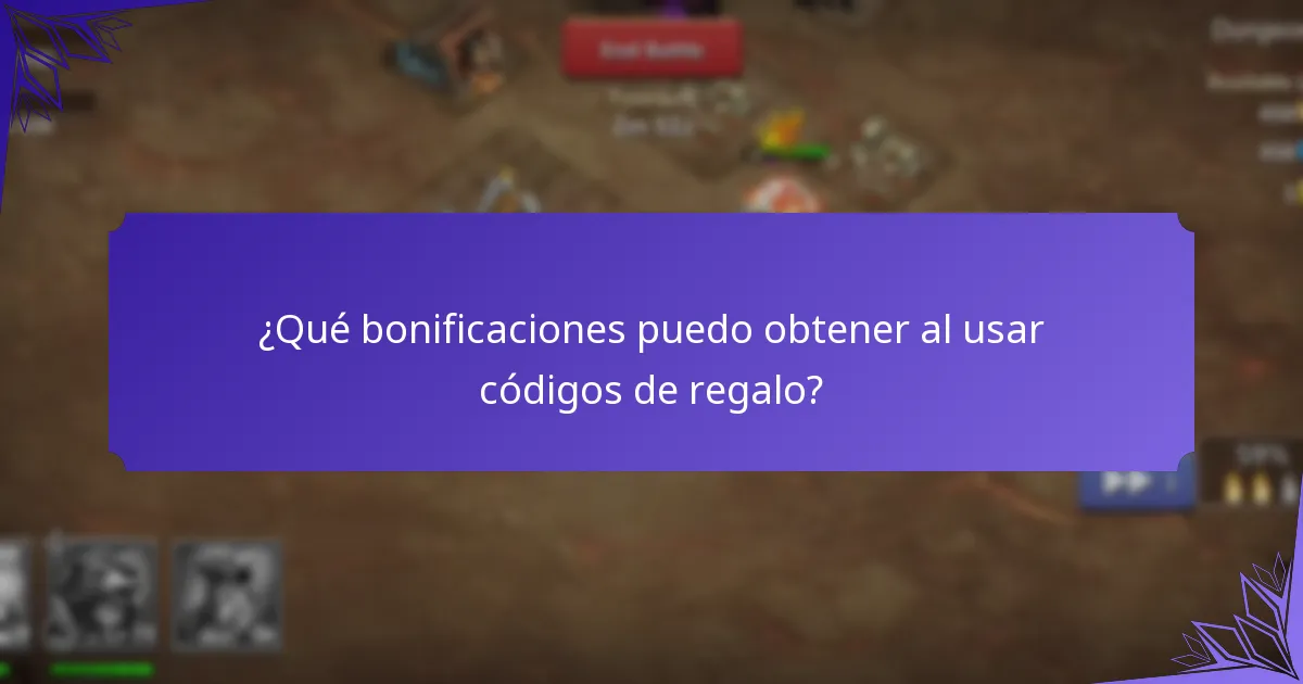 ¿Qué bonificaciones puedo obtener al usar códigos de regalo?